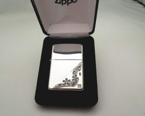 霞桜Zippo　透かし彫りオーバーレイ　タイプ　SILVER925