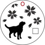 犬用ネックレス・トップ「ラブラドールレトリバー×桜」デザイン画