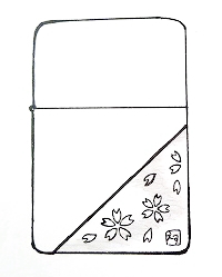 霞桜デザイン シルバーZippo お直し後のデザイン案