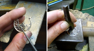 和柄ピアス 制作工程画像